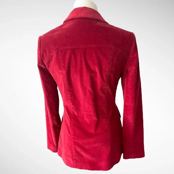 BERNARD ZINS PARIS RED CORDUROY ZAKINA JACKET SIZE 6